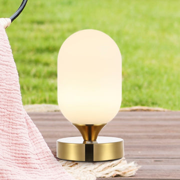 Eli 8" Bohemian Farmhouse Iron Rechargeable Integrated LED Table Lamp